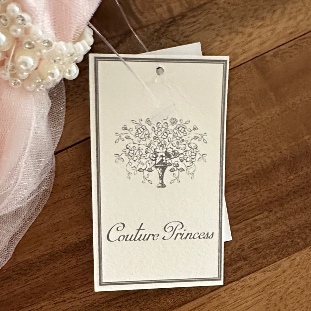 Couture Princess Pink Tulle Dress with Pearl Details - Picture 2 of 9